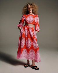Rhea Lace Skirt - Red