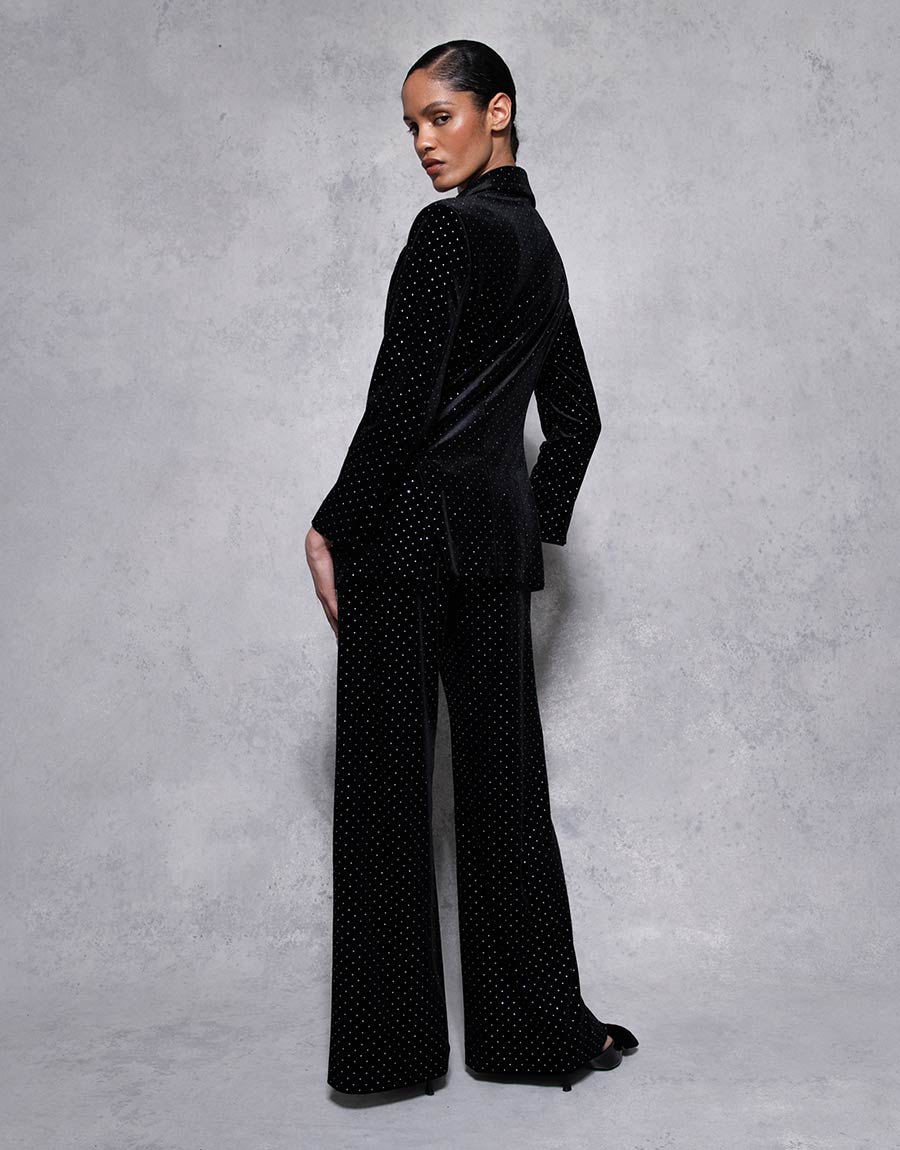 Henley Velvet Trouser - Crystal Black - SALE