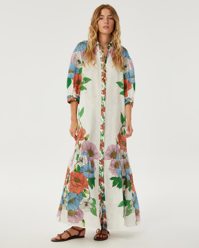 Bianca Linen Maxi Dress - Salento Placement