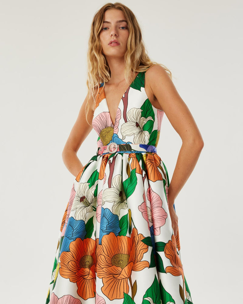 Isabella Taffeta Maxi Dress - Salento