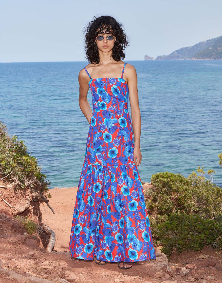 Cordiela Cotton Midi Dress - Venus Shell Blue
