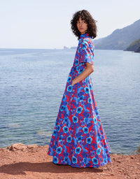 Posie Cotton Maxi Dress - Venus Shell Blue