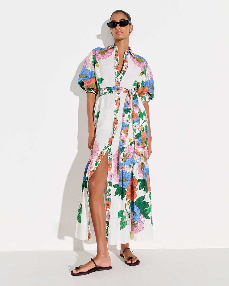 Bianca Linen Maxi Dress - Salento Placement