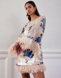 Stevie Sequin Mini Dress - Rose Blue