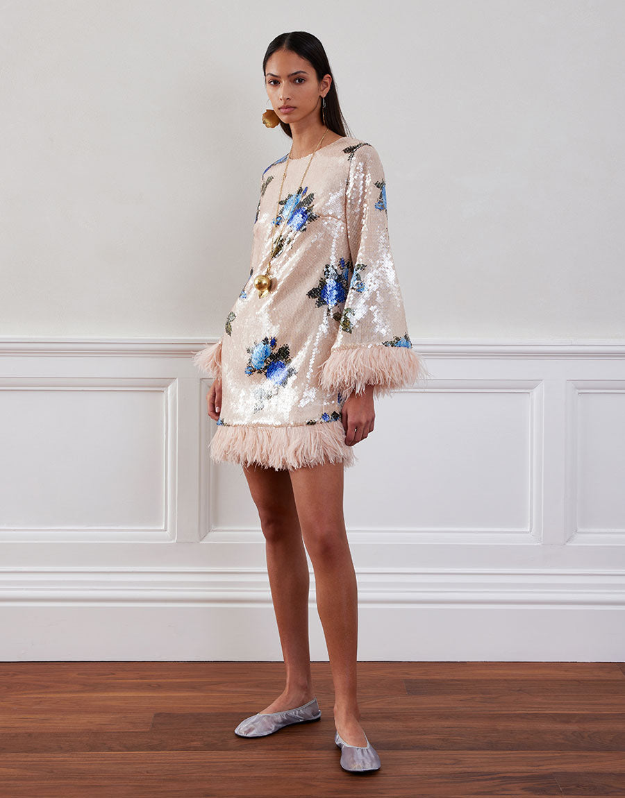 Stevie Sequin Mini Dress - Rose Blue