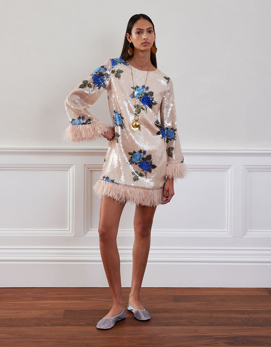 Stevie Sequin Mini Dress - Rose Blue