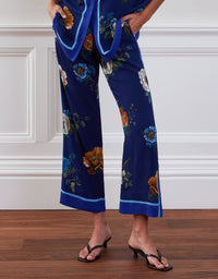 Jamie Crepe Trouser - Magical Blossom Navy