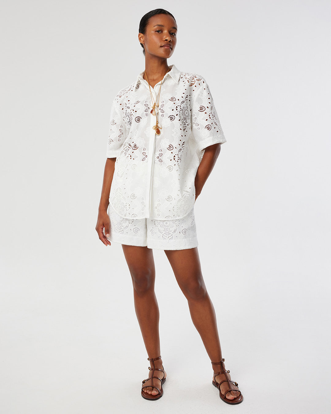 Akari Lace Top - White
