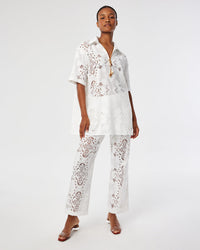 Joshua Lace Trouser - White