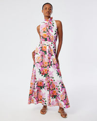 Biba Cotton Maxi Dress - Peony Drip