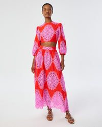 Rhea Lace Skirt - Red