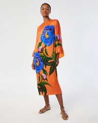 Celeste Satin Midi Dress - Floral