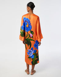 Celeste Satin Midi Dress - Floral